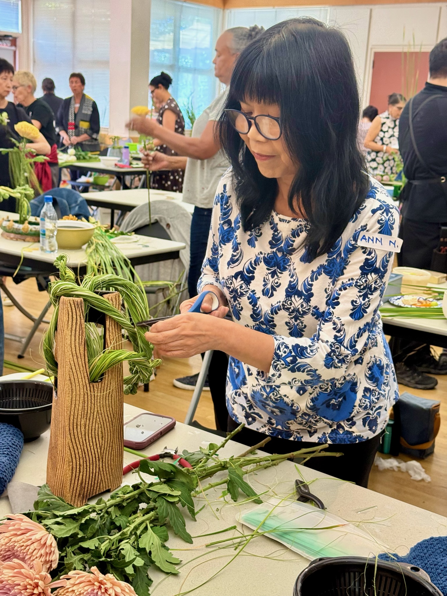 Ann working on her design