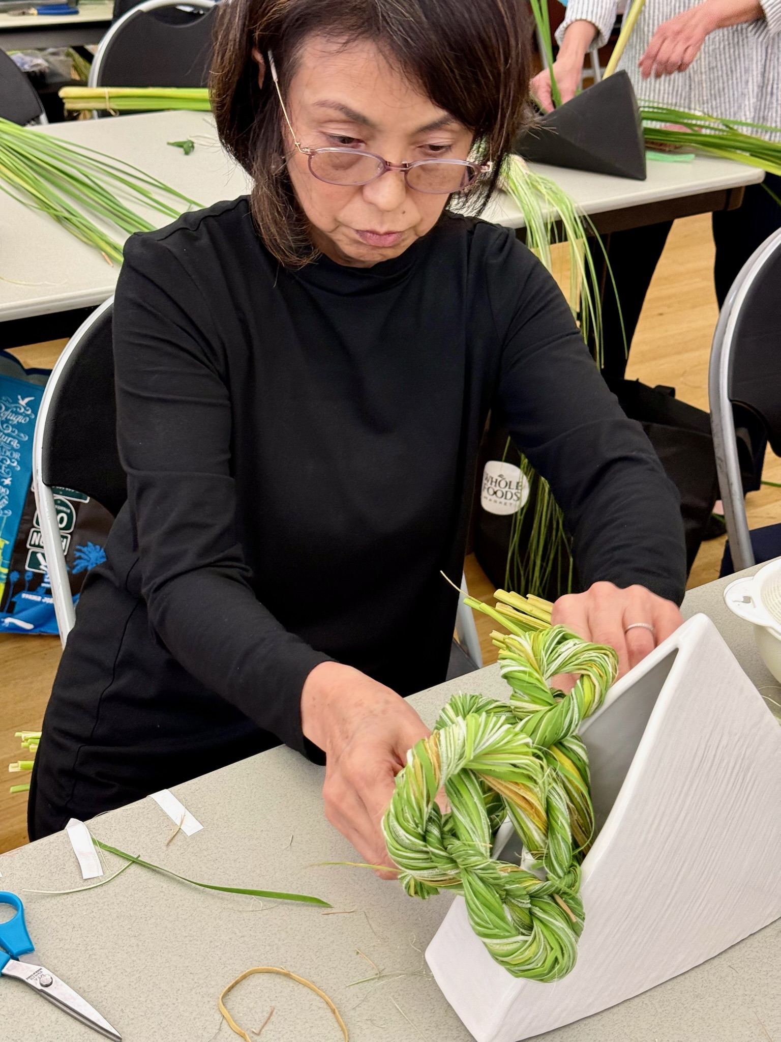 Hiromi working on her design